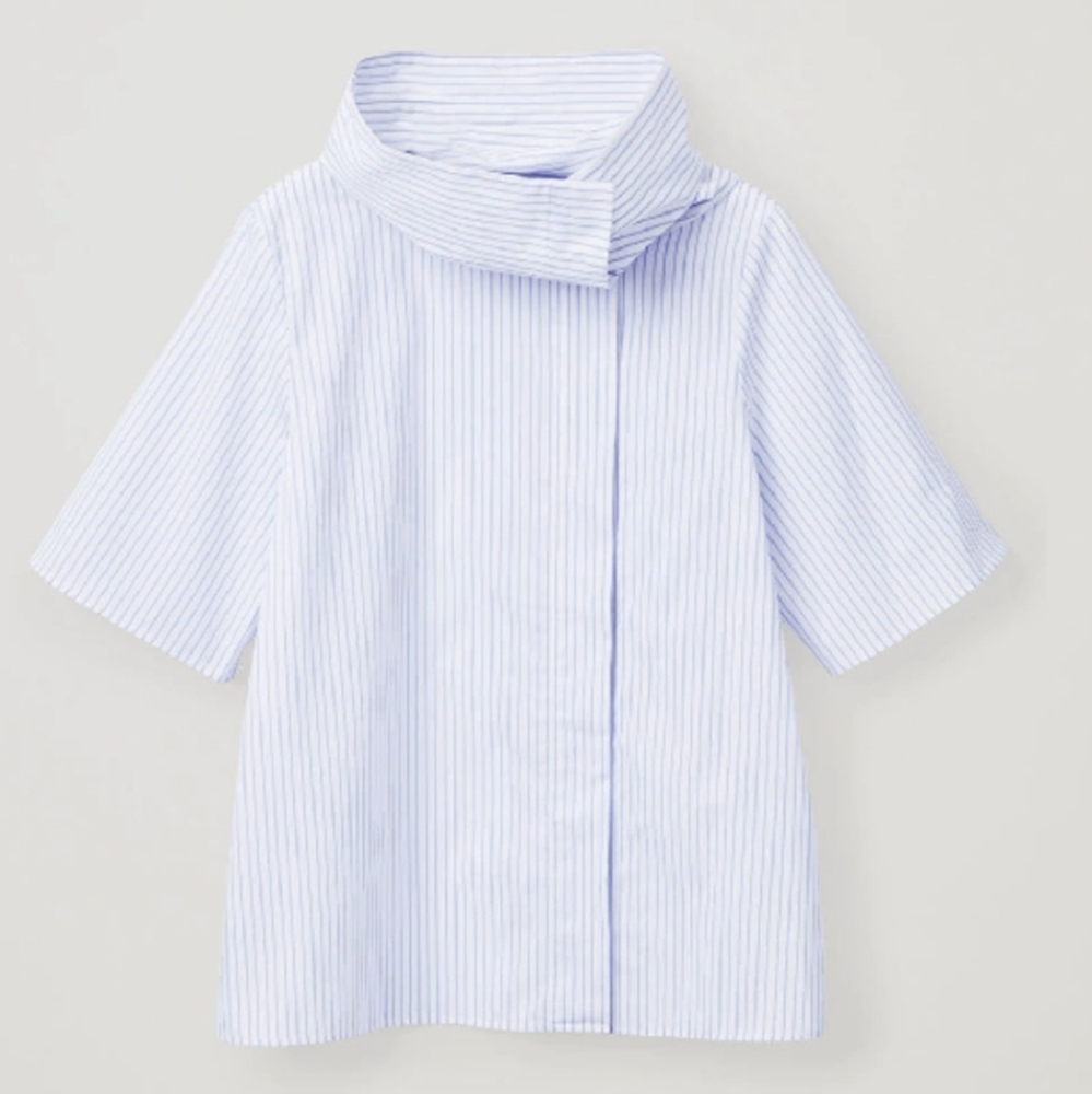 COS Funnel-neck Striped Shirt